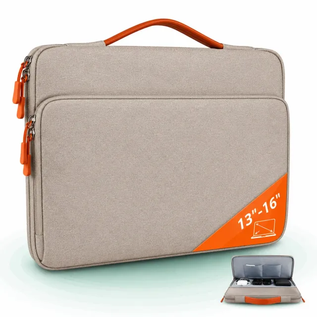 Timebox Geanta laptop 13-16 inch bej impermeabila