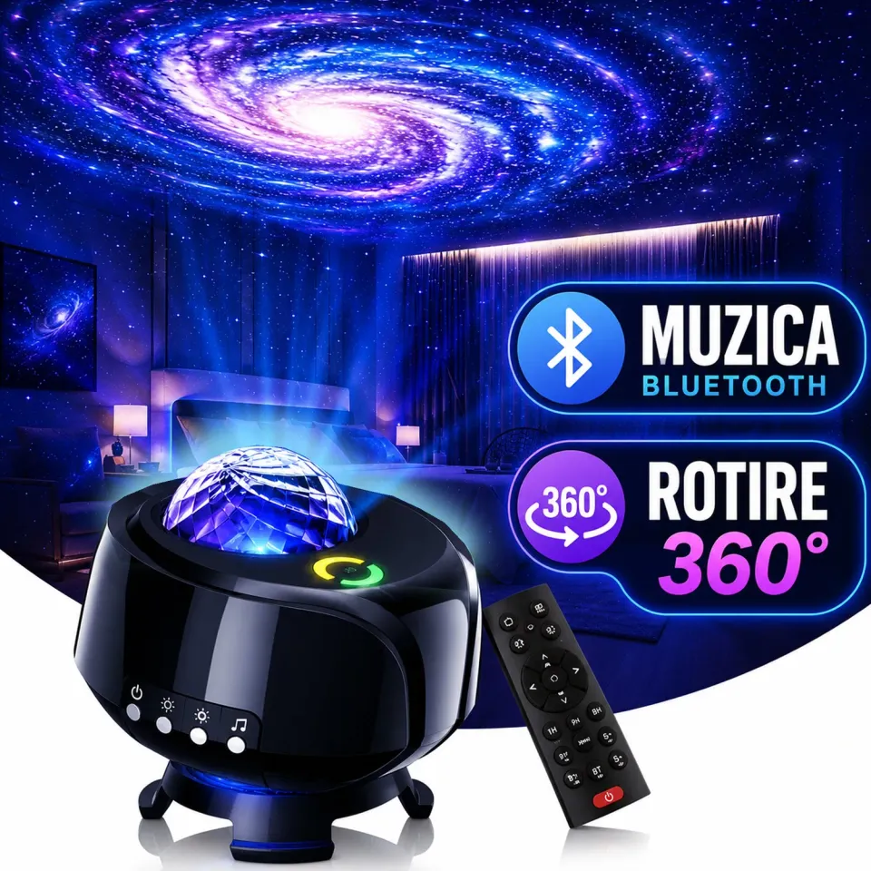 Timebox Proiector Stele lampa veghe neagra Bluetooth