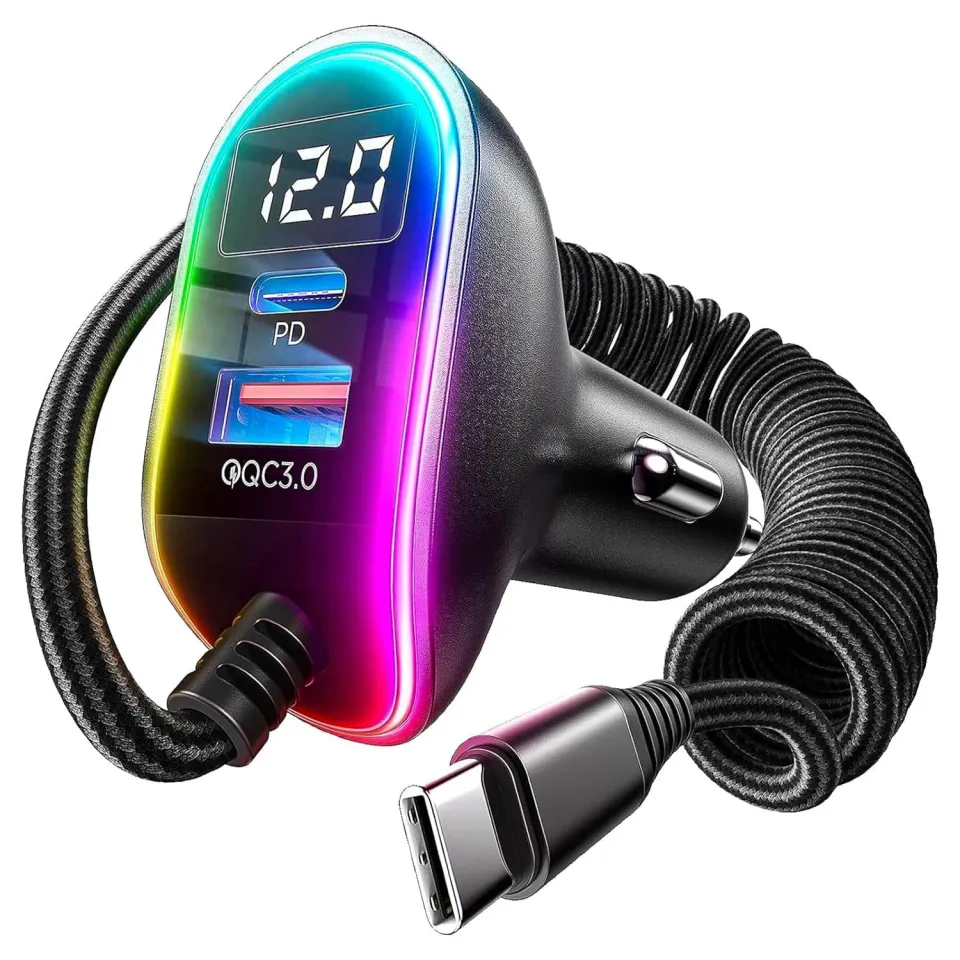 Timebox încărcător auto 96W 2 in 1 QC3.0 USB-C