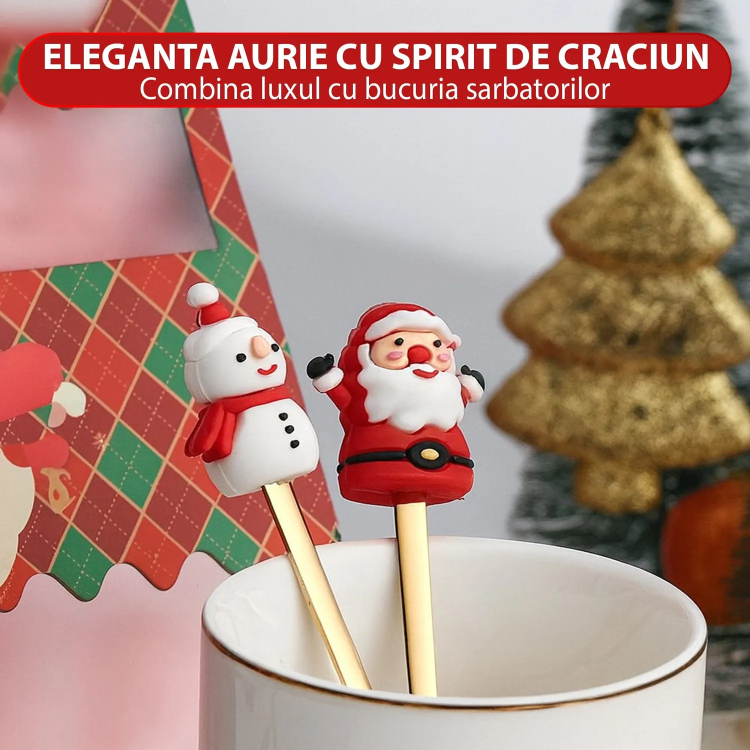 Timebox Set 6 Lingurite Furculite Inox Craciun Festiv