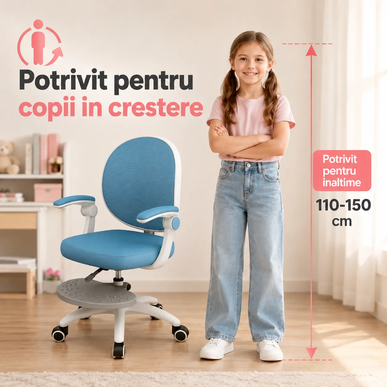 Timebox Scaun Copii Reglabil Ergonomic Albastru