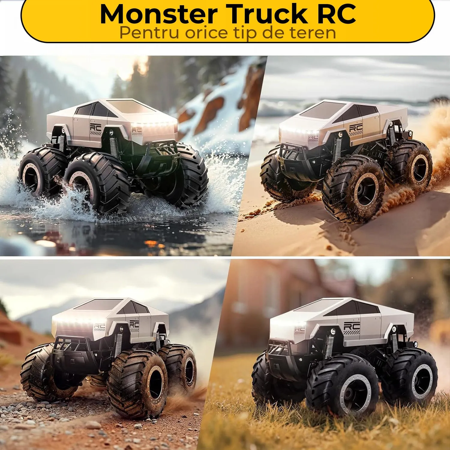 Timebox Cybertruck masina RC 4WD 1:16 off-road gri