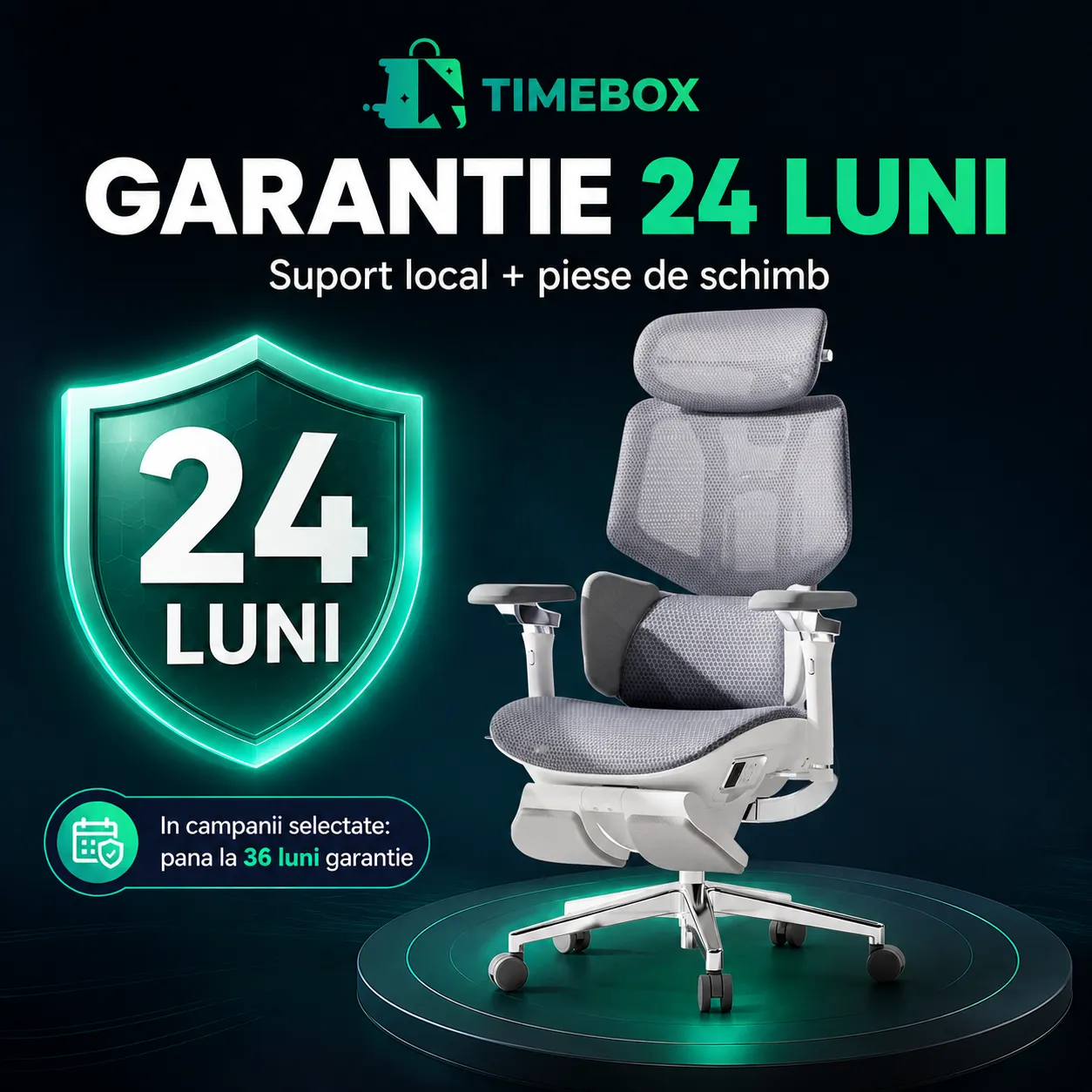 Timebox X7 scaun birou masaj mesh alb electric