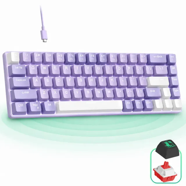 Timebox Tastatură Gaming Mecanică 60% Hot-Swap Violet