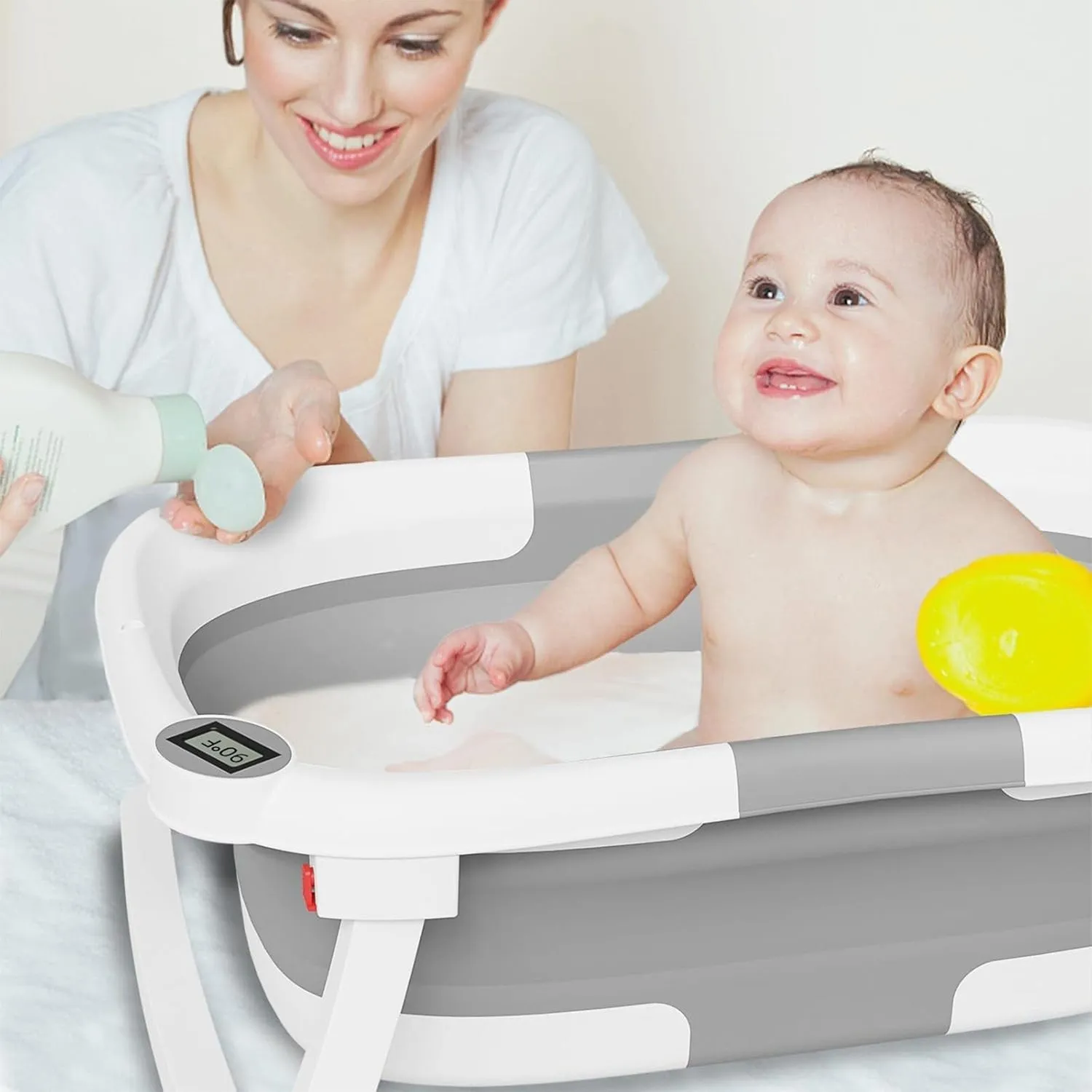 Timebox Cadita Bebe Pliabila alba termometru pernuta
