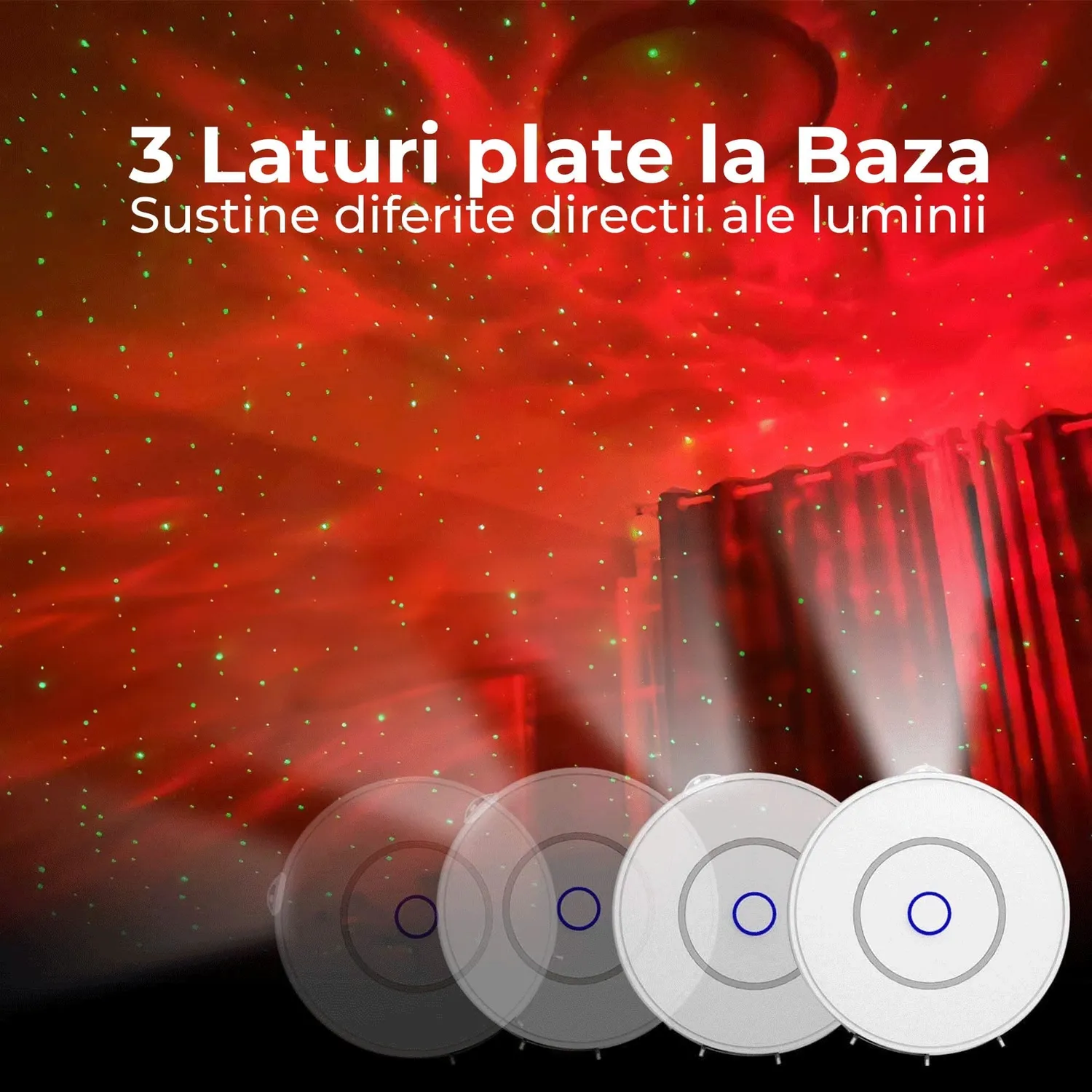 Timebox Proiector Stele lampă veghe Albă cu aplicație