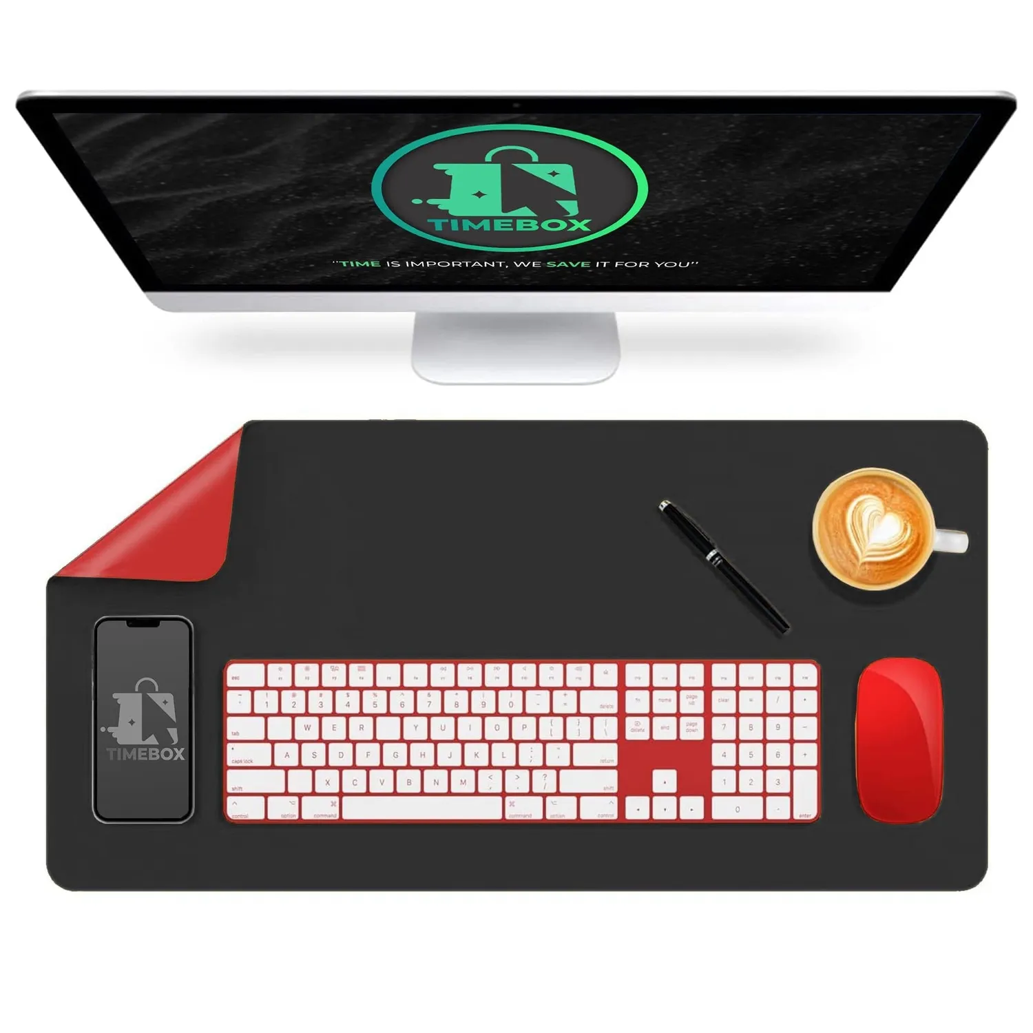 Timebox Mousepad Gaming XXL 80x40 Piele PU 2 Fete