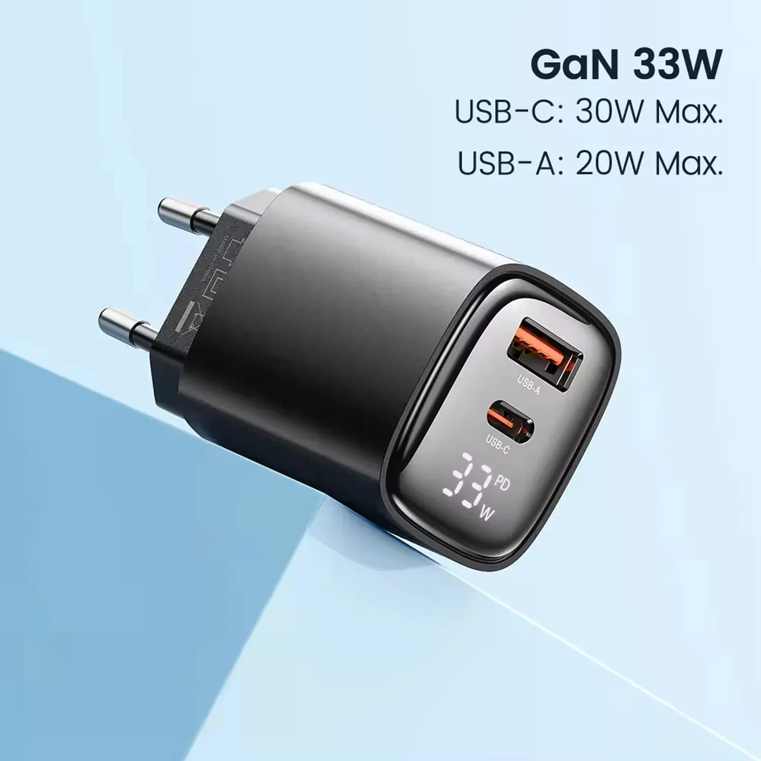 Timebox 33W incarcator retea 2 porturi negru fast charge