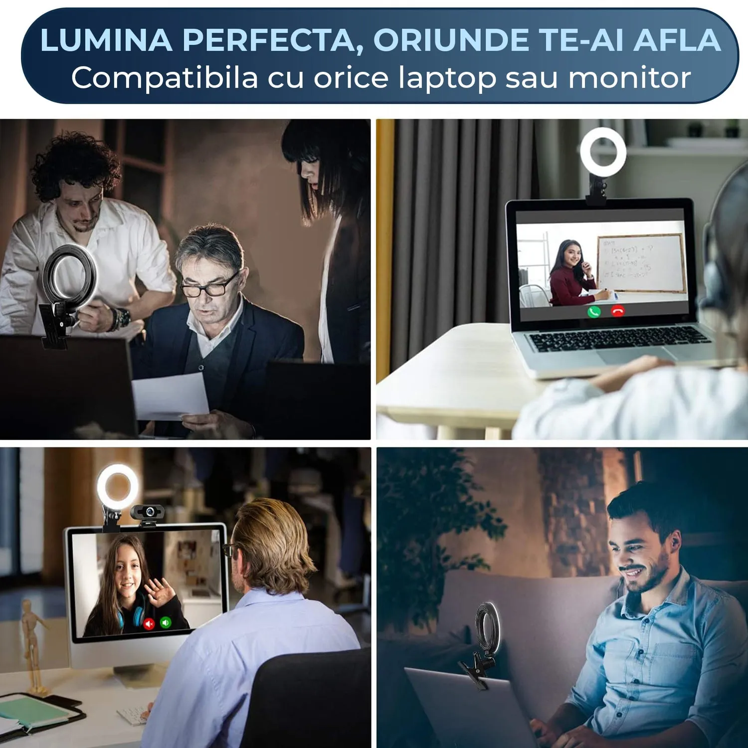 Timebox Ring Light lampă LED videoconferință USB