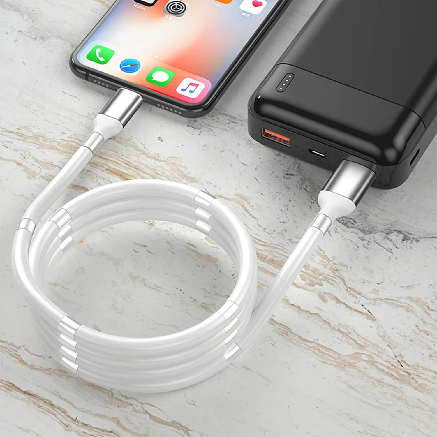 Timebox cablu magnetic 1m alb fast charge Lightning