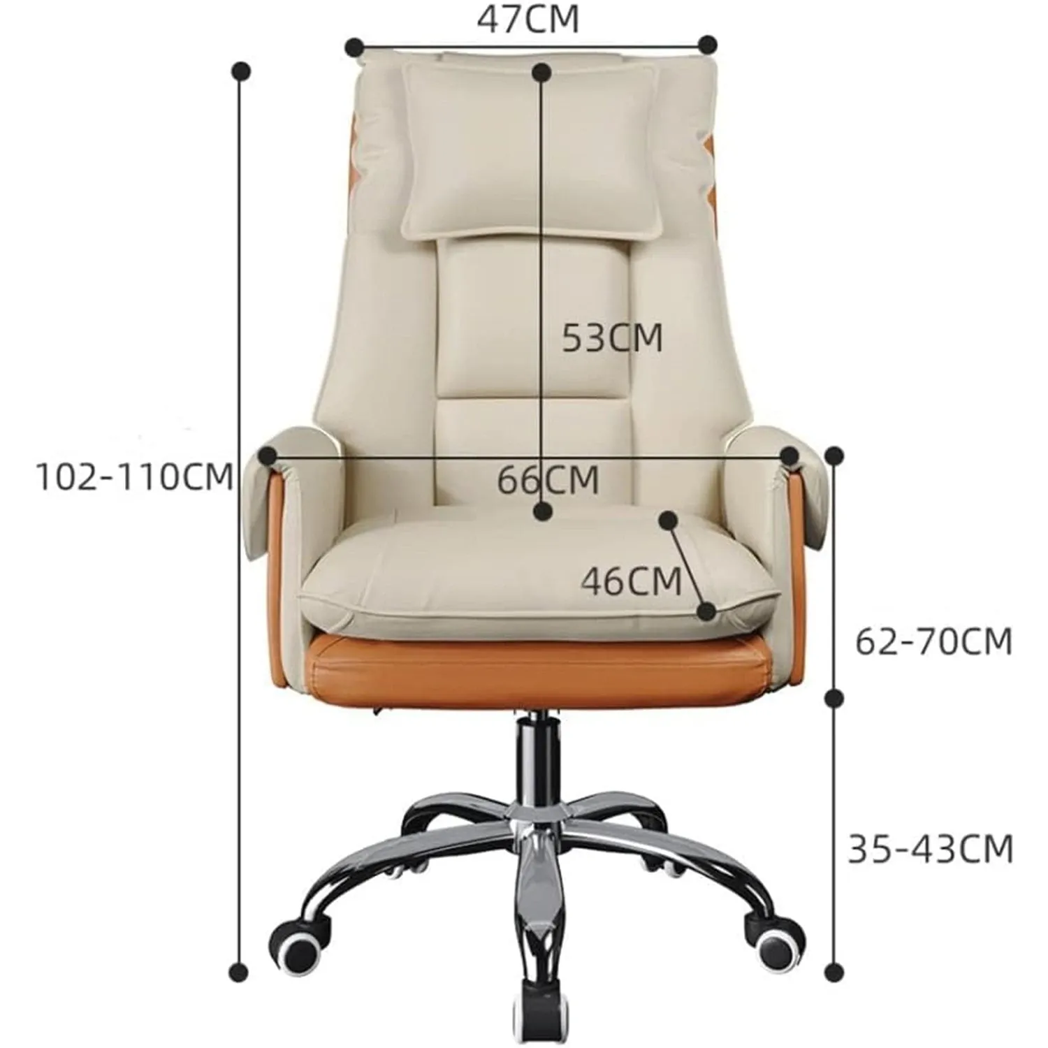 Timebox Scaun Birou piele ecologica bej 135 suport picioare