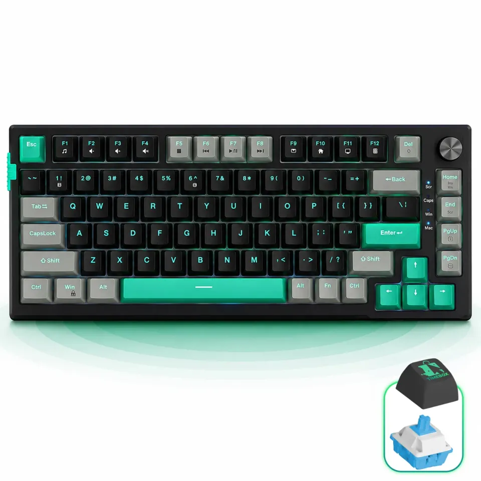 Timebox 75% tastatura mecanica Blue Switch Hot-Swap negru