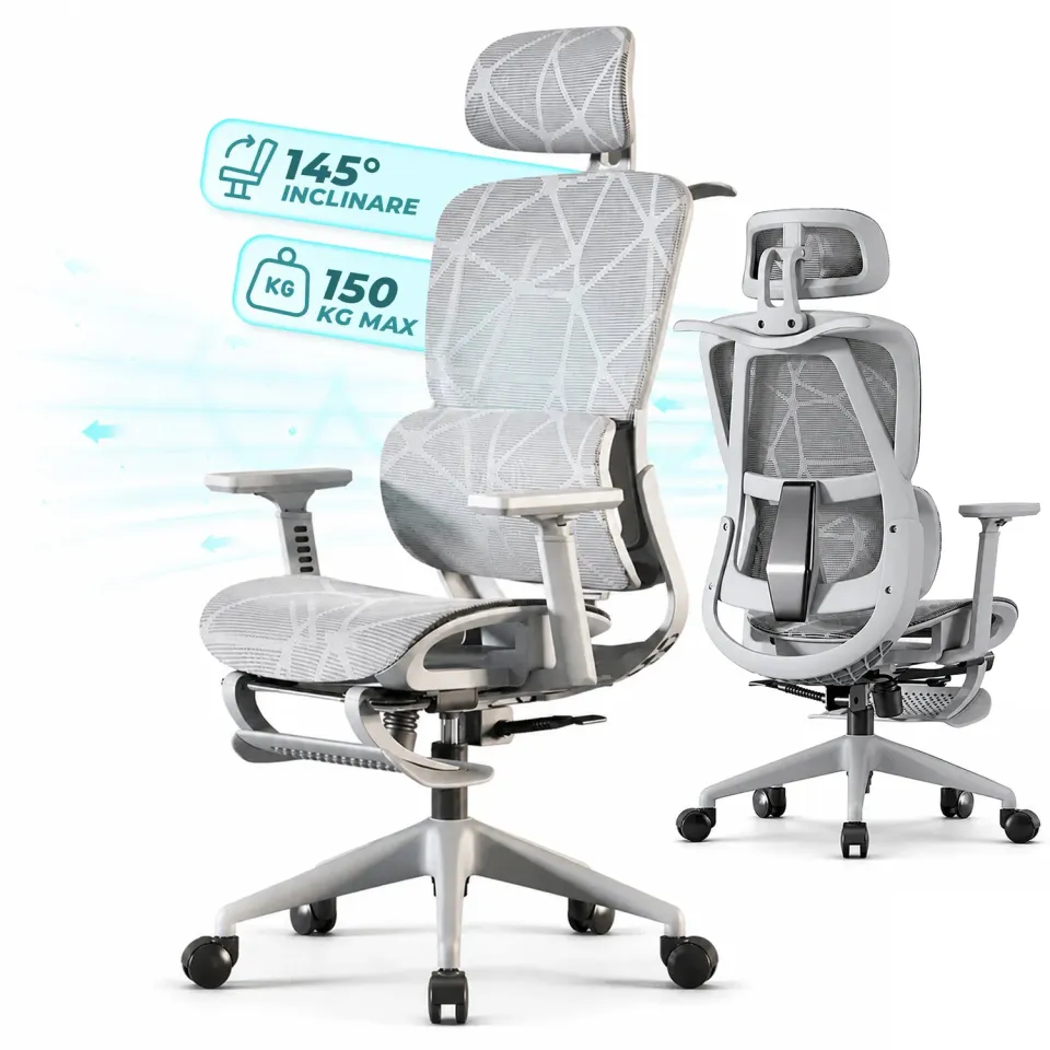 Timebox Ergonomic scaun birou gri reglabil