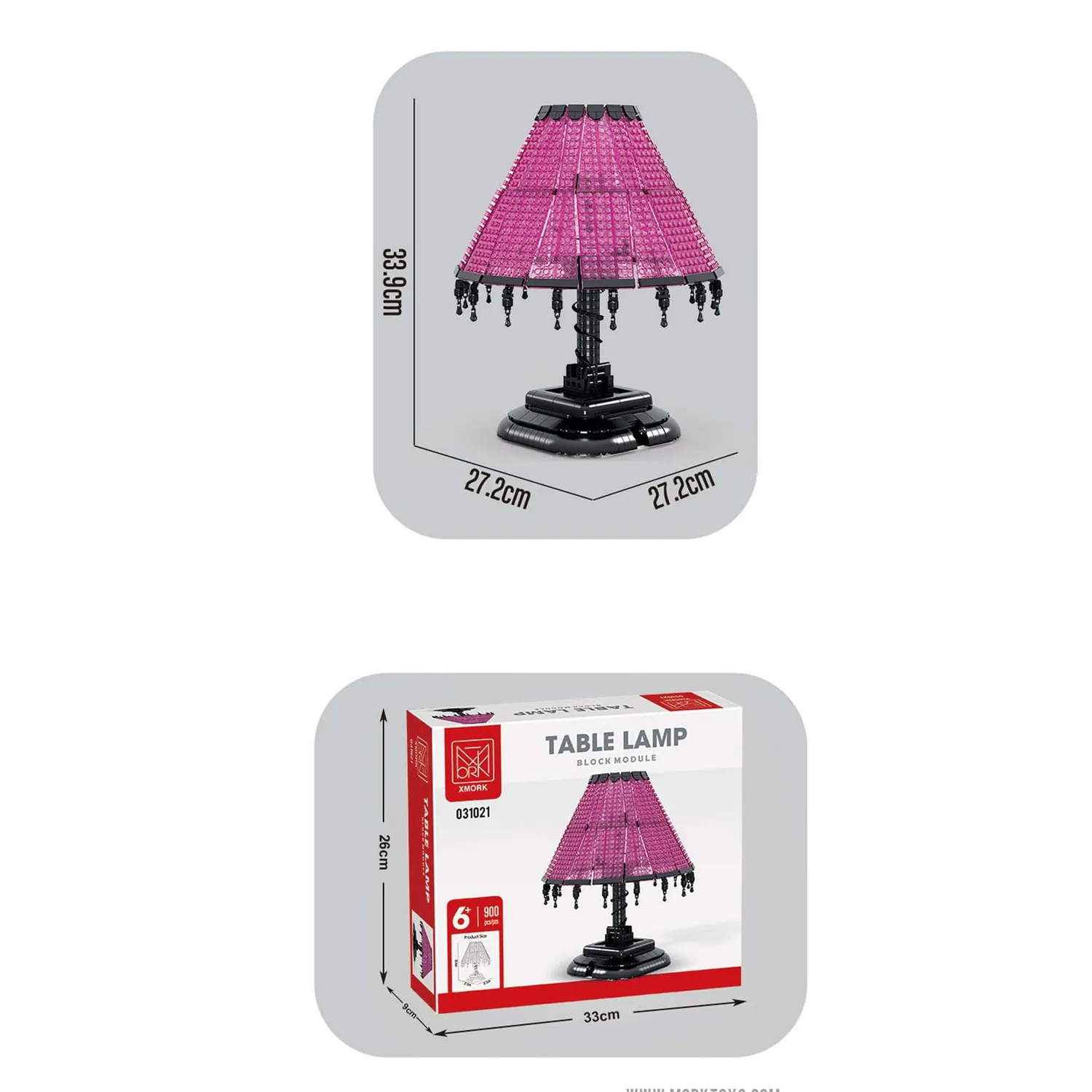 Timebox lampa retro LED DIY 900 piese roz