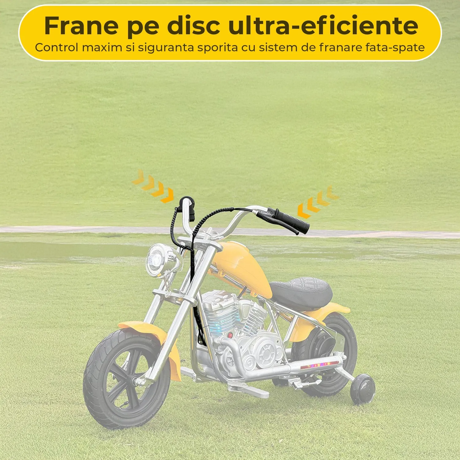 Timebox Harley motocicleta electrica copii galbena 3-8 ani
