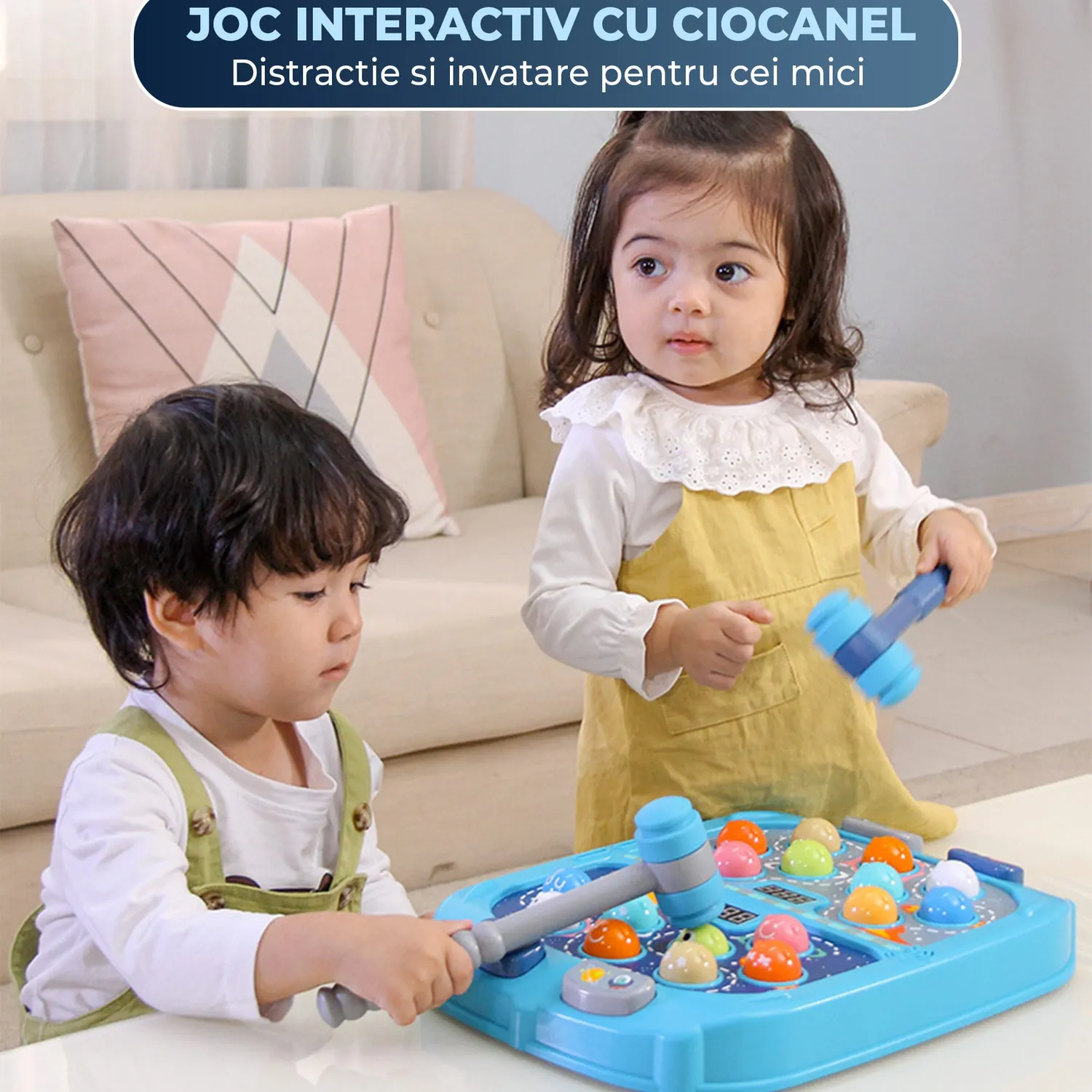 Timebox Jucărie interactivă copii 3-6 ani albastră lumini