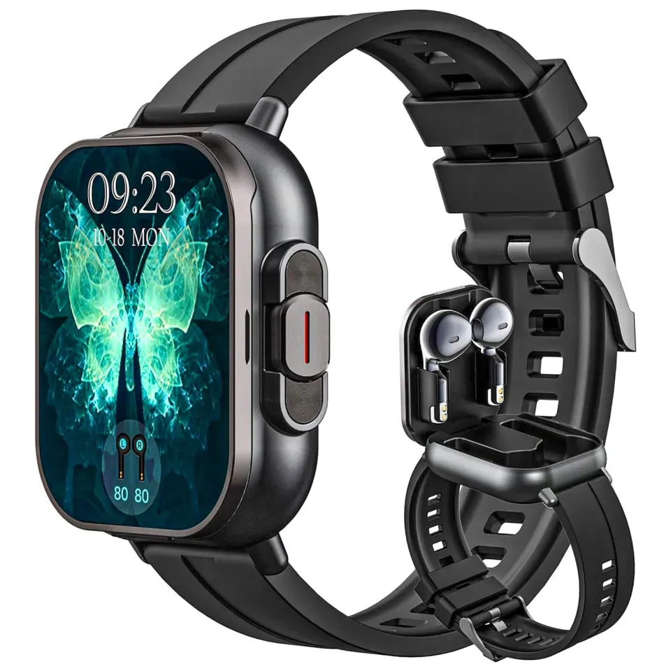 Timebox smartwatch cu casti Bluetooth monitor cardiac