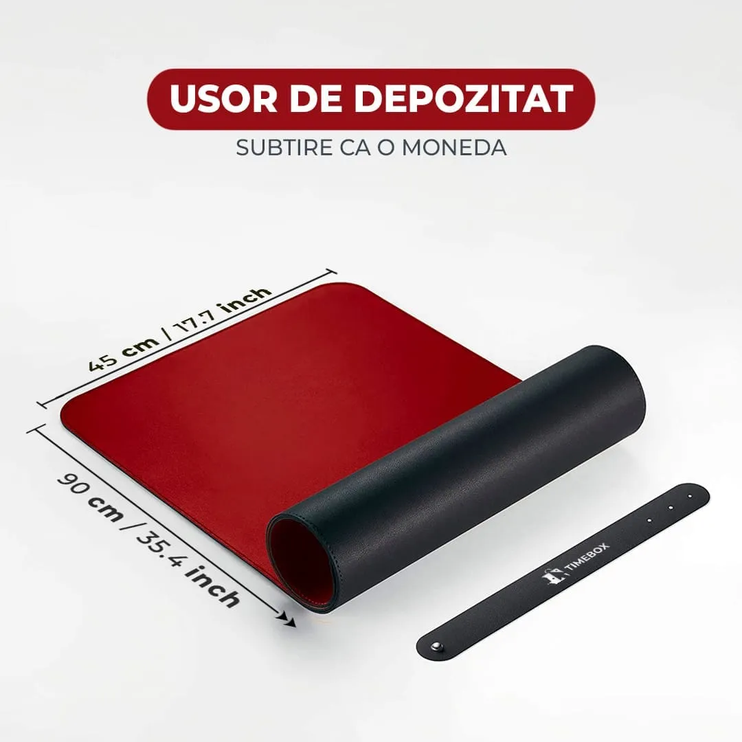 Timebox 90x45 cm mousepad birou XXL negru impermeabil