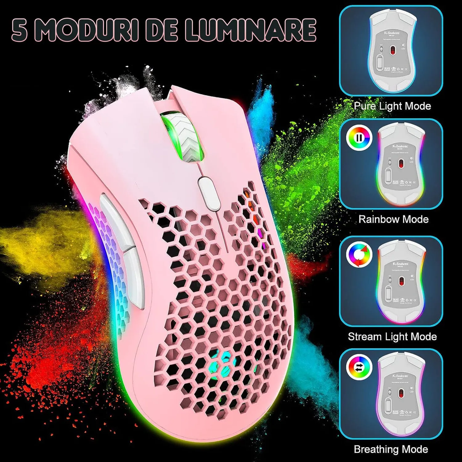 Timebox mouse gaming wireless roz 95g RGB