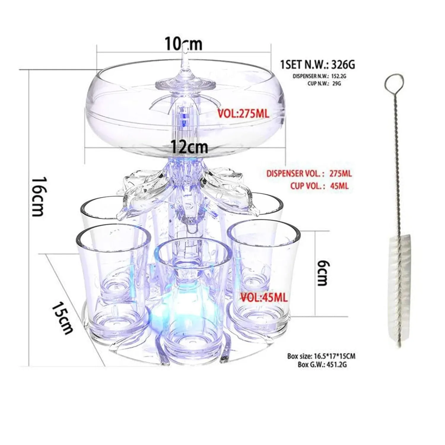 Timebox Dispenser Bauturi 6 Pahare 275ml Cocktail