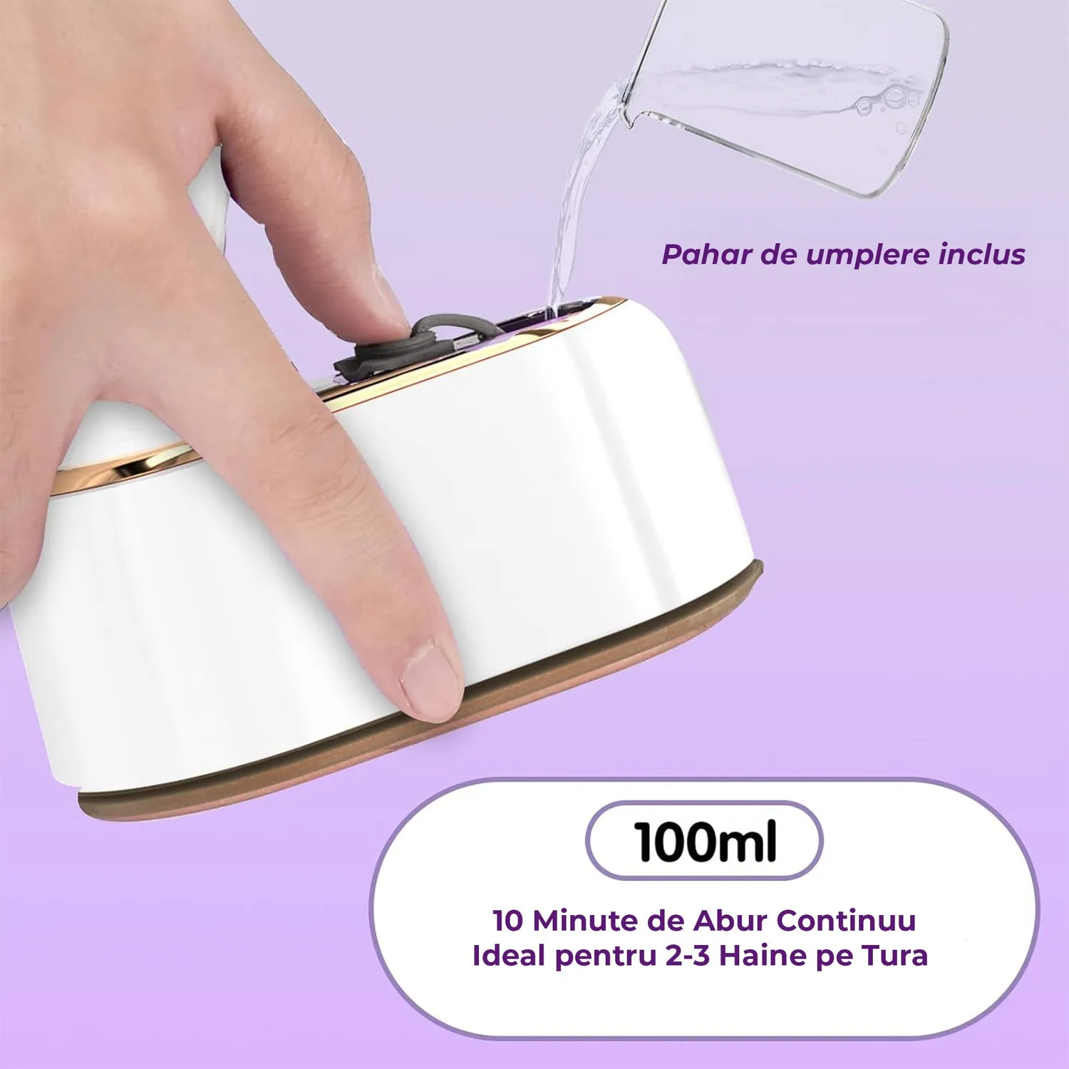 Timebox Mini Fier de Calcat Steamer 2 in 1 Alb 1000W