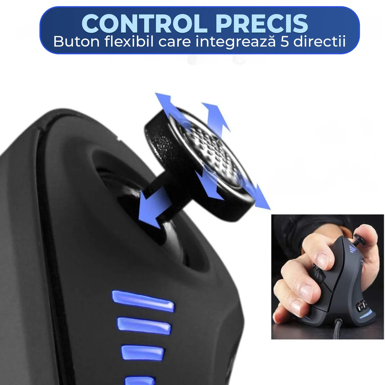Timebox Vertical mouse gaming 10000 DPI negru RGB