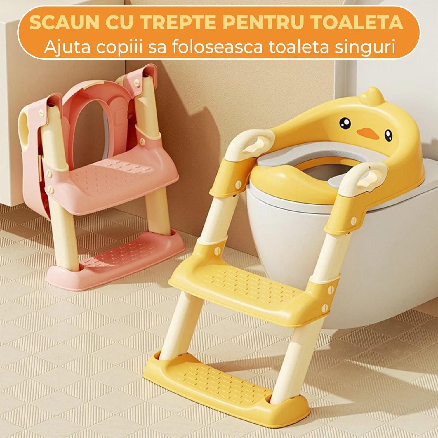 Timebox olita copii cu treapta pliabila galben