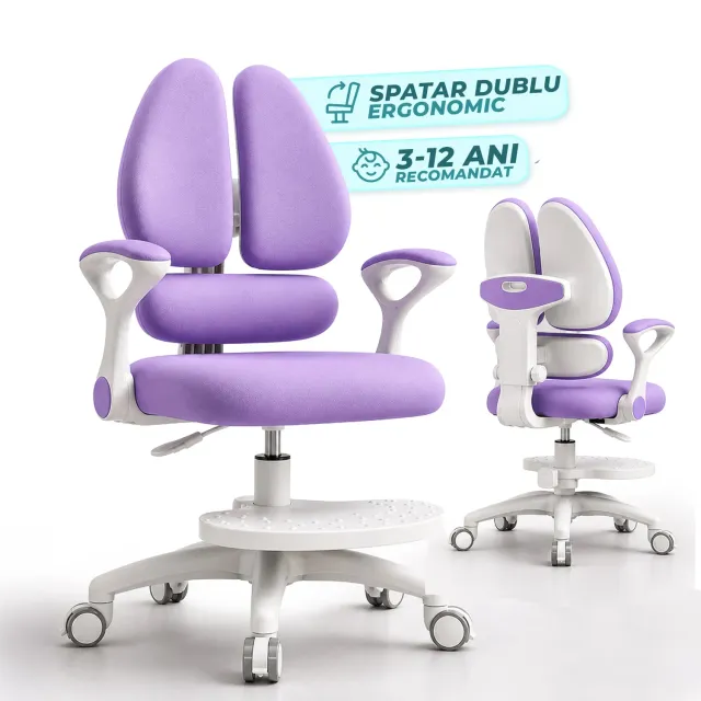 Timebox 6D scaun ergonomic copii mov reglabil