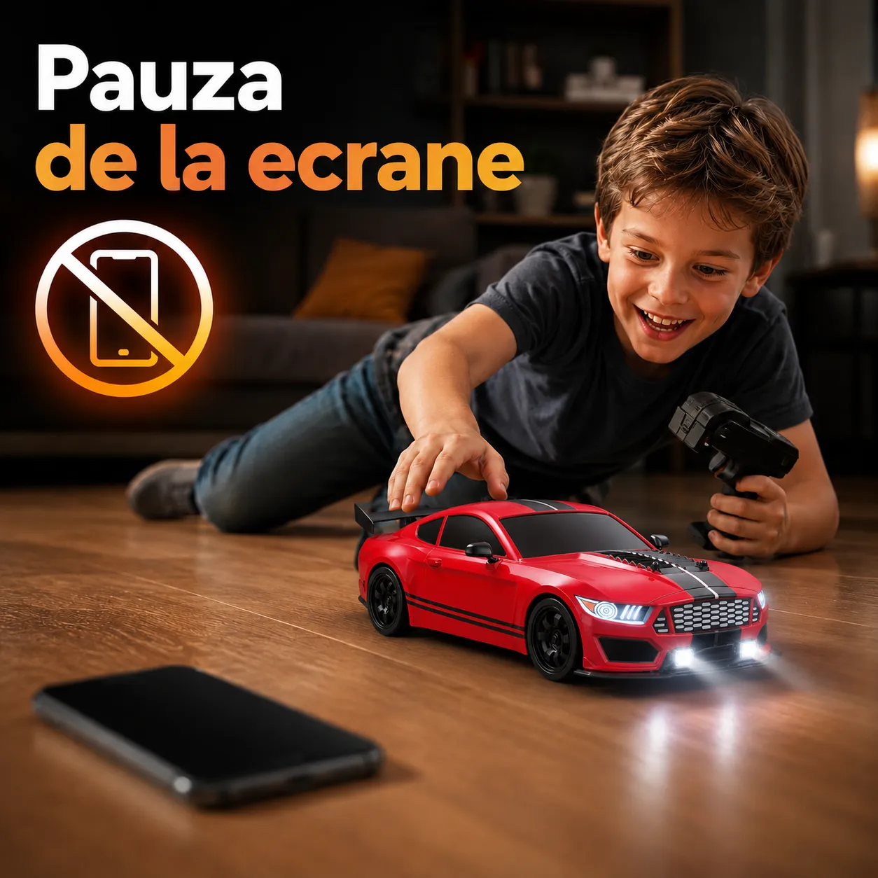Masina Timebox Drift RC 1:16 masinuta 20km/h negru LED