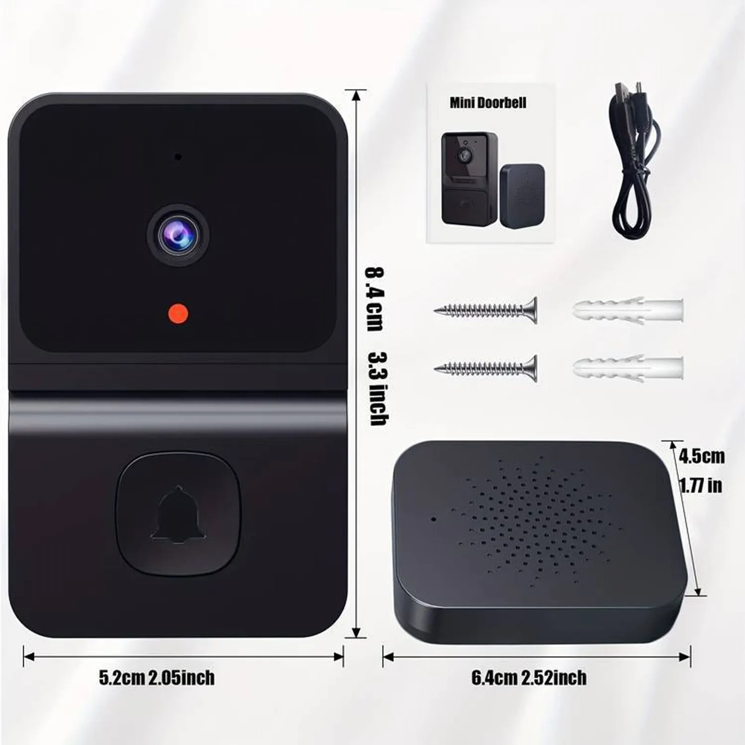 Timebox Sonerie Video Wireless 720P Neagra Audio