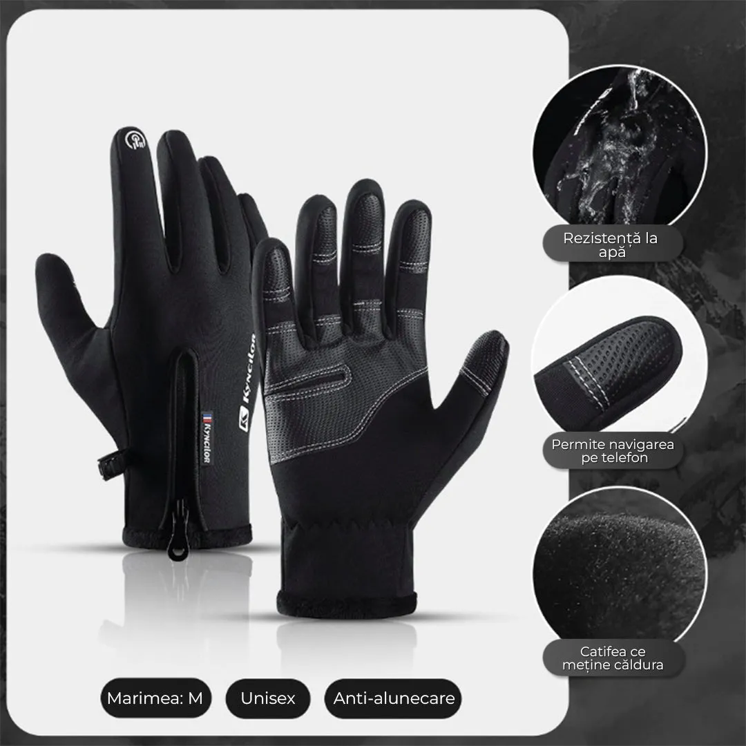 Timebox mănuși sport iarnă M negre tactile
