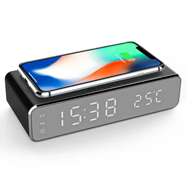 Timebox Incarcator Wireless 10W cu Ceas Negru