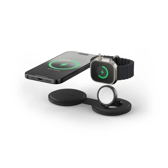 Satechi OntheGo 2-in-1 Charger incarcator wireless negru Qi2