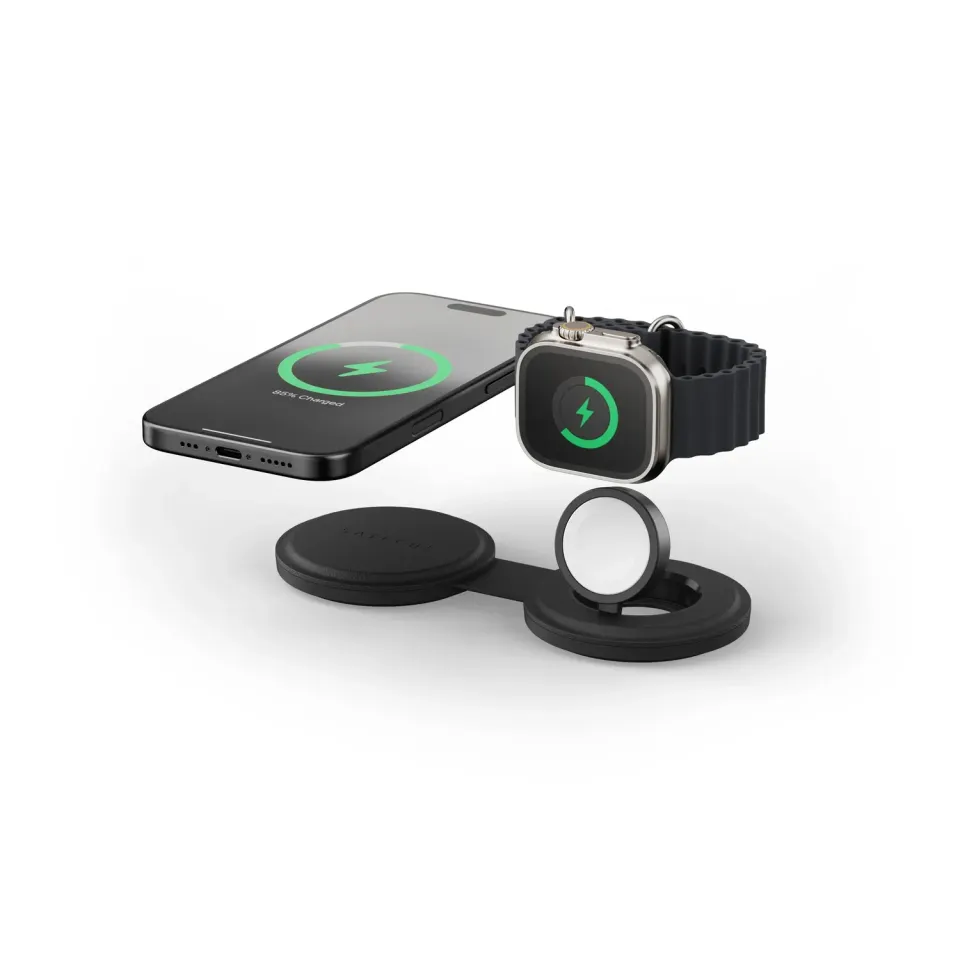 Satechi OntheGo 2-in-1 Charger incarcator wireless negru Qi2
