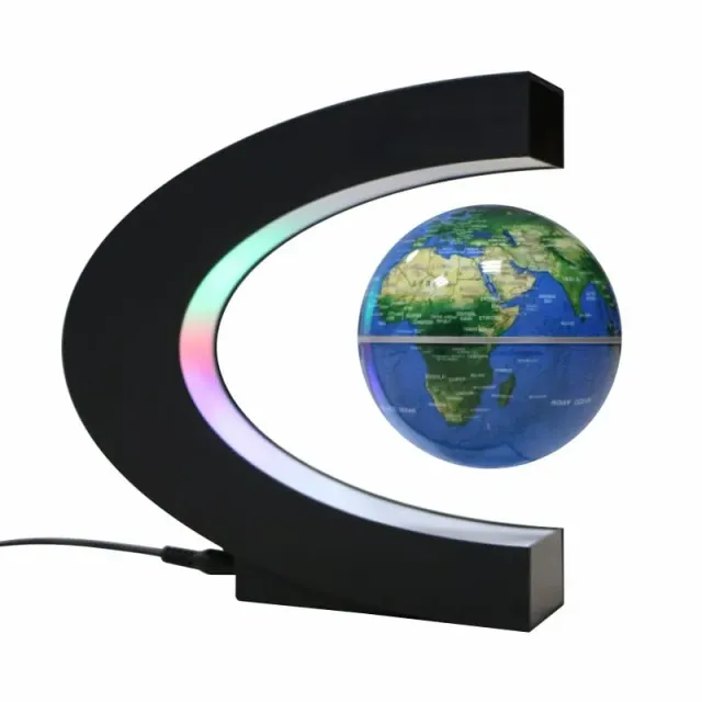 Timebox glob pamantesc plutitor magnetic LED albastru