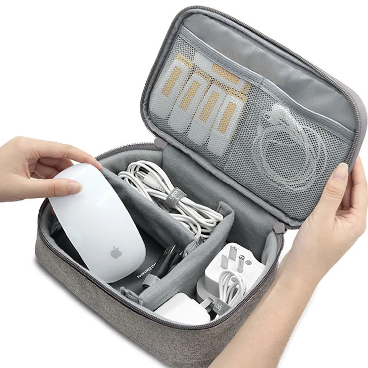 Timebox Geantă Accesorii Laptop Cabluri Gri Impermeabilă
