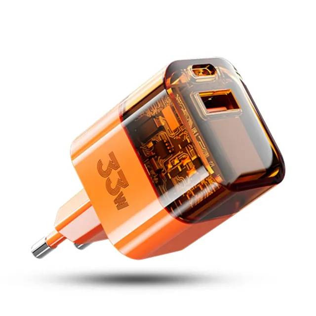 Timebox 33W incarcator retea 2 porturi portocaliu
