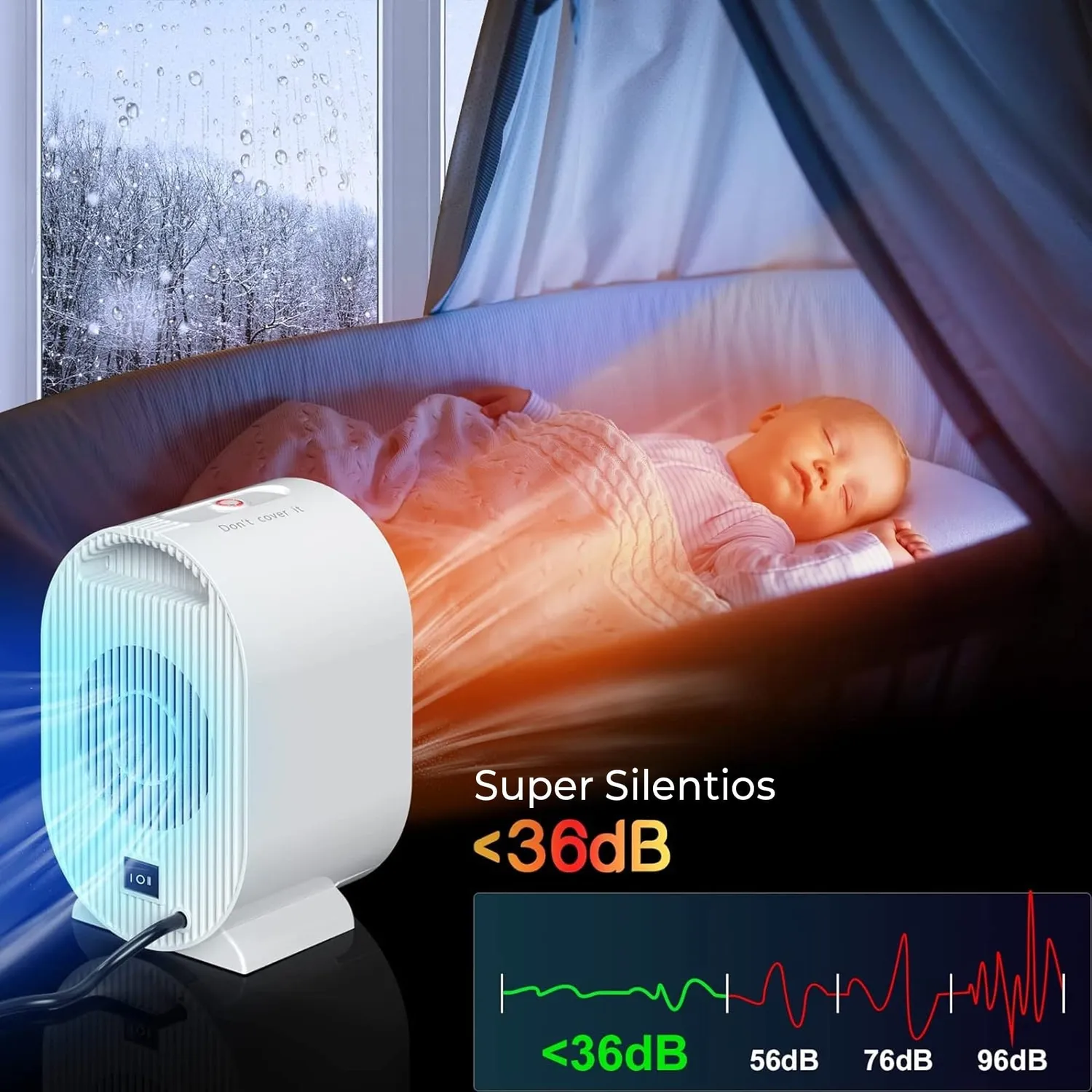 Timebox 1200W aeroterma ceramica alba 2 trepte