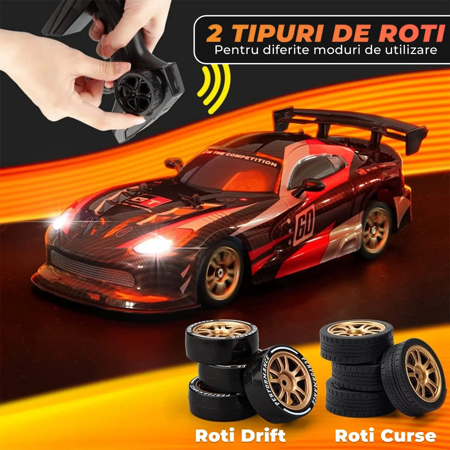Timebox Drift masinuta RC 1:16 16km/h neagra 360