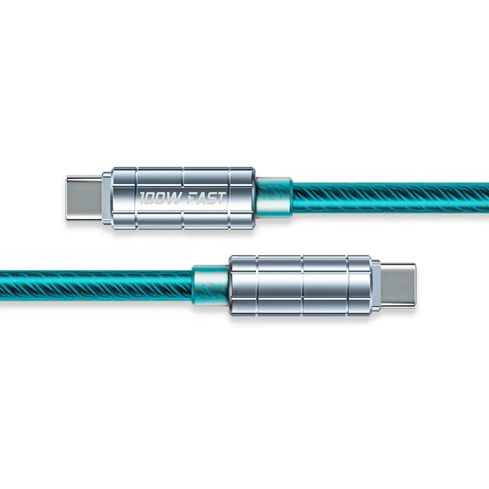 Timebox Cablu USB-C 100W 1m Turcoaz Date