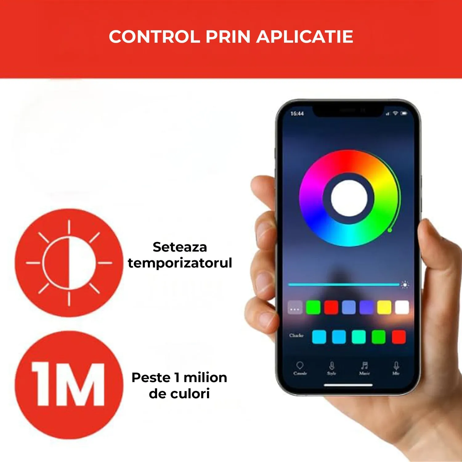 Timebox covorase auto LED RGB negre waterproof lavabile
