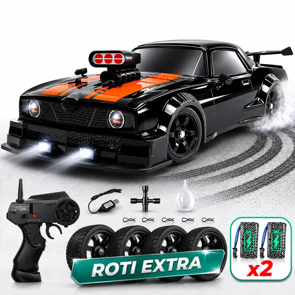 Timebox mașină drift RC 1:16 20 km/h negru portocaliu