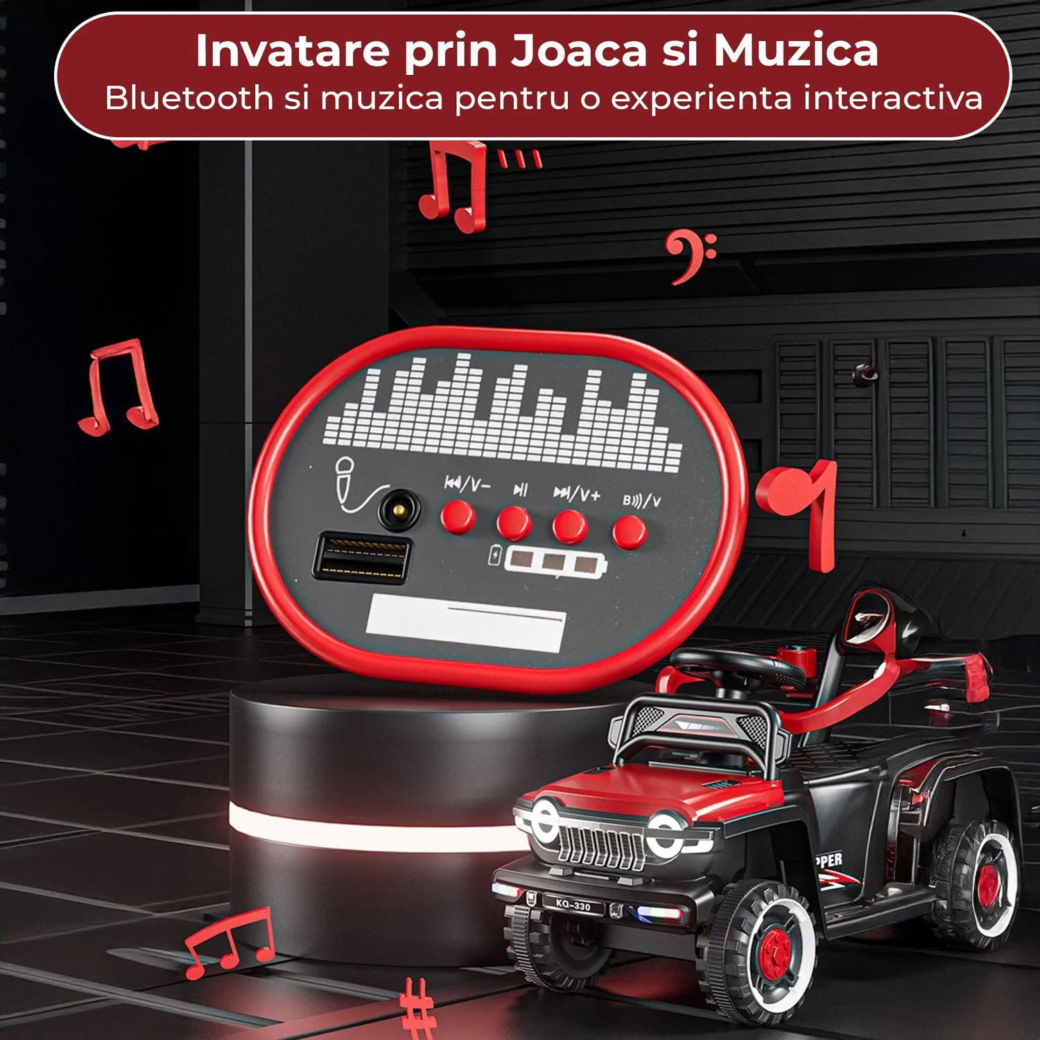 Timebox Masinuta electrica copii Off-road Rosu cu balans