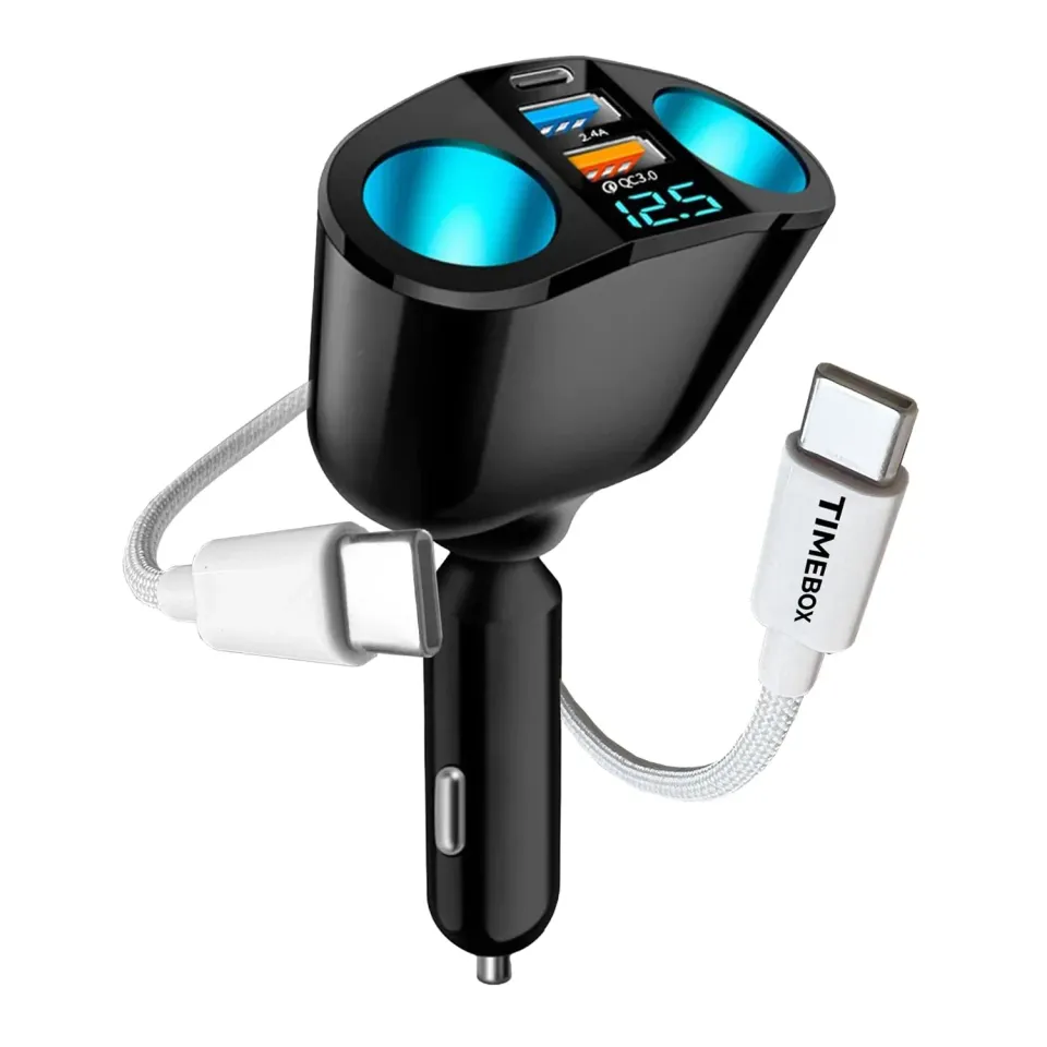 Timebox 120W pachet auto Type-C USB-C 1m alb
