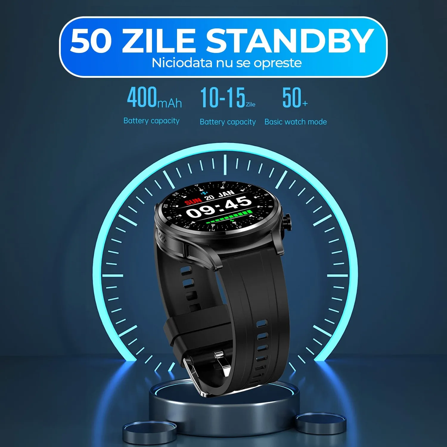 Timebox Smartwatch cu Casti Bluetooth NFC Fitness