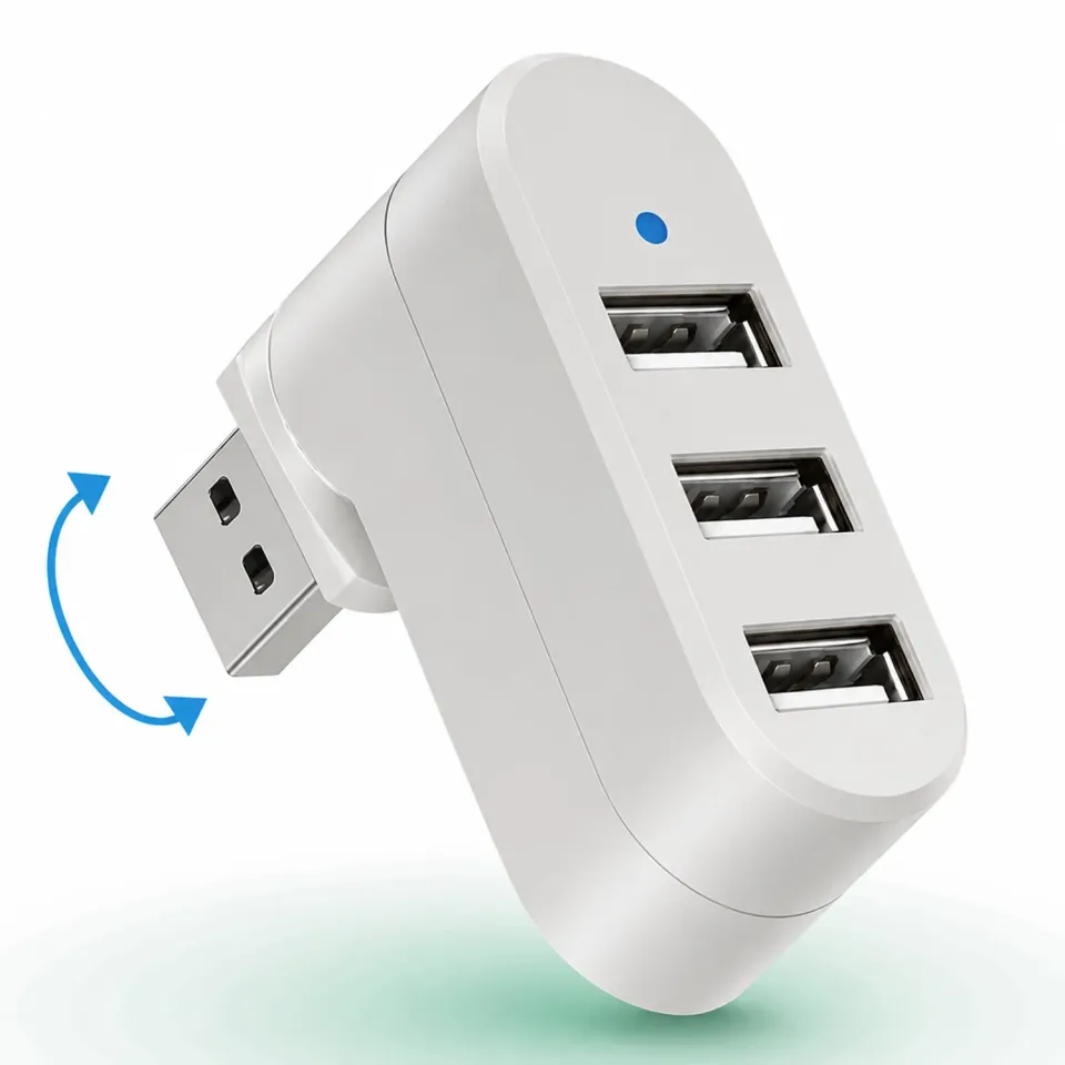 Timebox Hub USB 3 in 1 cu 3 porturi Alb USB 3.0