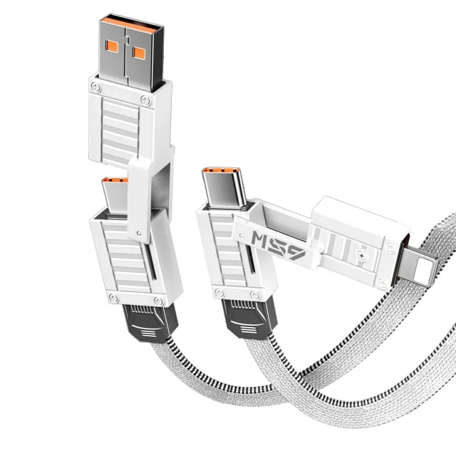 Cablu Timebox 4 in 1 65W cablu incarcare 1,5m alb fast charge