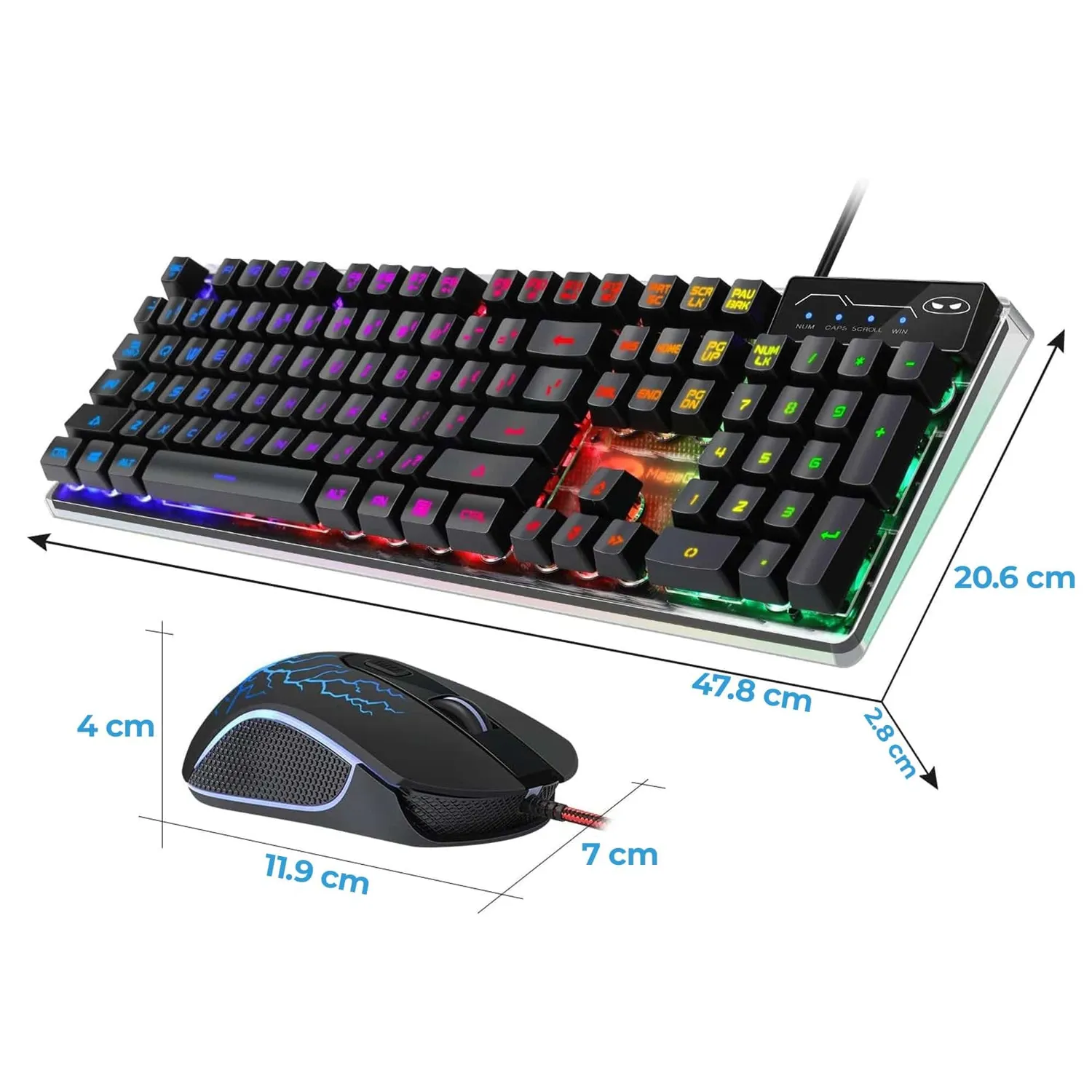 Timebox kit tastatură mouse gaming RGB 104 negru silențios