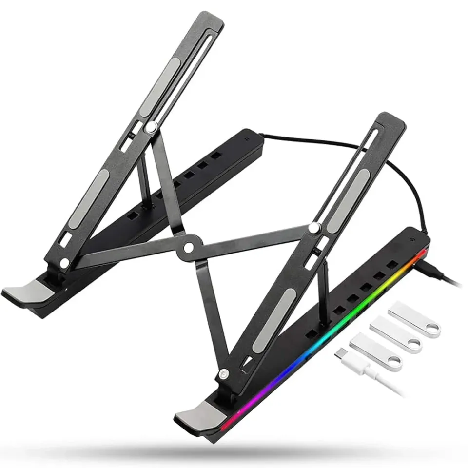 Timebox suport laptop 12-18" hub USB negru RGB