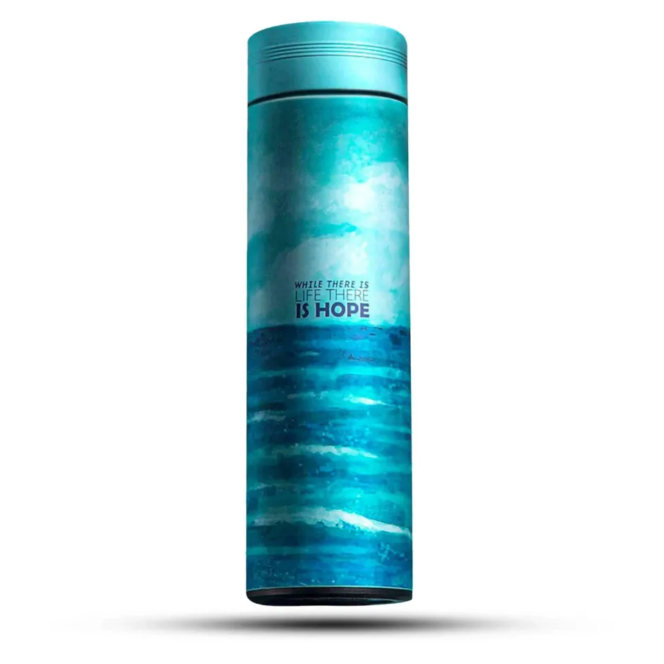 Timebox cana termos inox 450ml albastru-turcoaz